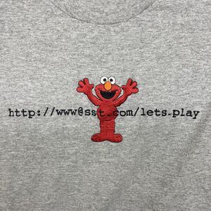 Elmo Made in USA‎ Vintage Promo T Shirt Sesame Street Gray Large embroidered